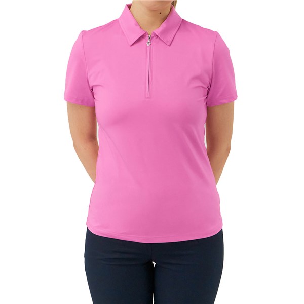 Pure Golf Ladies Christina Cap Sleeve Polo Shirt -  Candy Pink