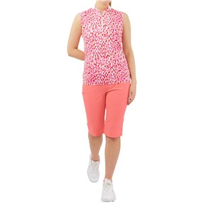 Pure Golf Ladies Felicity Sleeveless Polo Shirt - Petal Polka