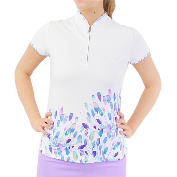 Pure Golf Ladies Aria Cap Sleeve Polo Shirt - Opal Wish