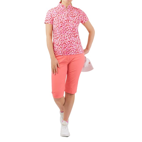 Pure Golf Ladies Ellen Short Sleeve Polo Shirt - Petal Polka