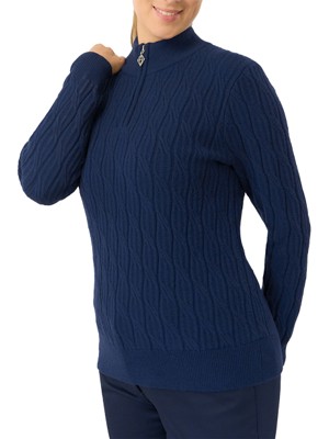 Pure Golf Ladies Margot Quarter Zip Lined Jumper