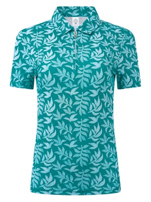 Pure Golf Ladies Amity Short Sleeve Polo Shirt - Teal Frondescence