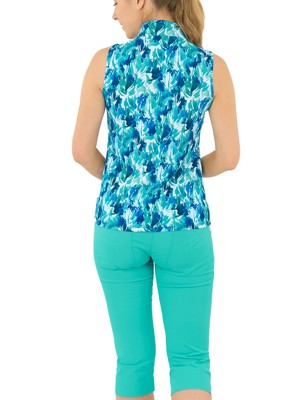 Pure Golf Ladies Ellen Sleeveless Polo Shirt - Water Lily