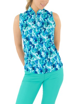 Pure Golf Ladies Ellen Sleeveless Polo Shirt - Water Lily