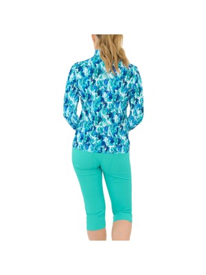 Pure Golf Ladies Serenity Long Sleeve Zip Top - Water Lily