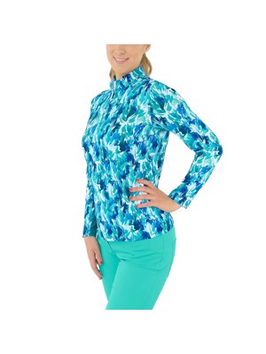 Pure Golf Ladies Serenity Long Sleeve Zip Top - Water Lily