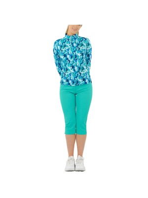 Pure Golf Ladies Serenity Long Sleeve Zip Top - Water Lily