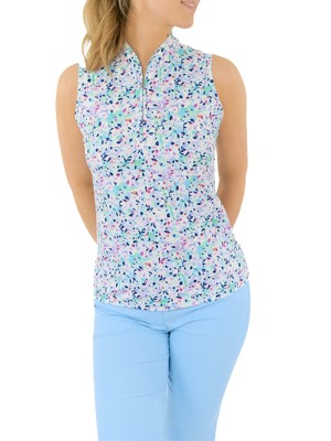 Pure Golf Ladies Ellen Sleeveless Polo Shirt - Mirrored Moonstone