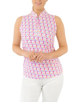 Pure Golf Ladies Ellen Sleeveless Polo Shirt - Fairway Fizz
