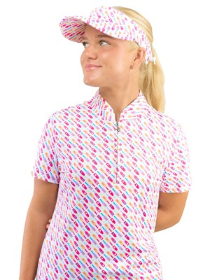 Pure Golf Ladies Arielle Patterned Telephone Wire Visor - Fairway Fizz