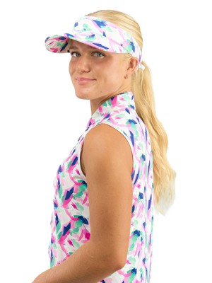 Pure Golf Ladies Arielle Patterned Telephone Wire Visor - Portrait Of Paradise