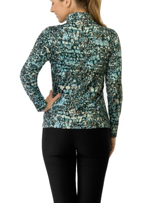 Pure Golf Ladies Amy Printed Roll Neck Base Layer -  Gilded Aspen
