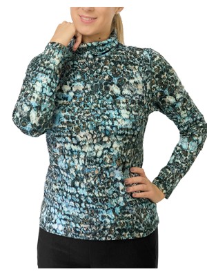 Pure Golf Ladies Amy Printed Roll Neck Base Layer -  Gilded Aspen