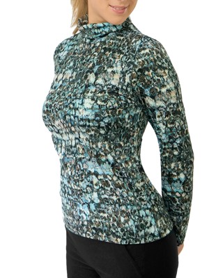 Pure Golf Ladies Amy Printed Roll Neck Base Layer -  Gilded Aspen