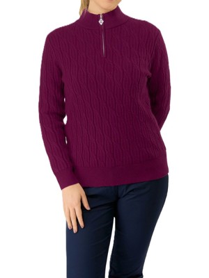 Pure Golf Ladies Sorrell Lined Margot Knit Zipped Pullover