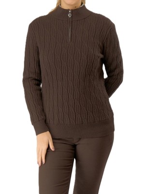Pure Golf Ladies Sorrell Lined Margot Knit Zipped Pullover