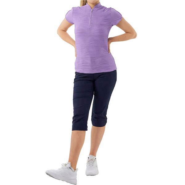 Pure Golf Cove Ladies Cap Sleeve Polo Shirt - Lilac