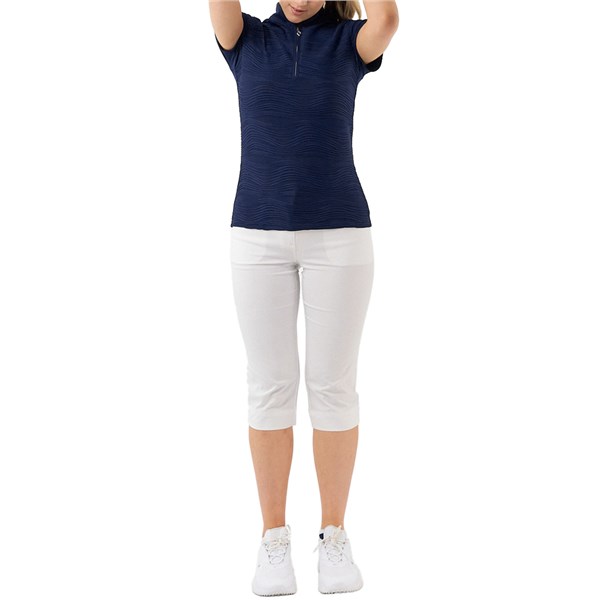 Pure Golf Cove Ladies Cap Sleeve Polo Shirt - Navy