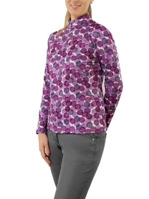 Pure Golf Ladies Arusha Long Sleeve Mid Layer - Berry Bokeh
