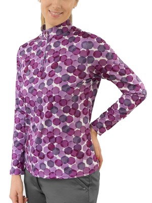 Pure Golf Ladies Arusha Long Sleeve Mid Layer - Berry Bokeh
