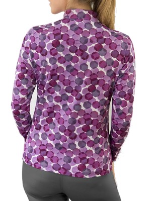 Pure Golf Ladies Arusha Long Sleeve Mid Layer - Berry Bokeh