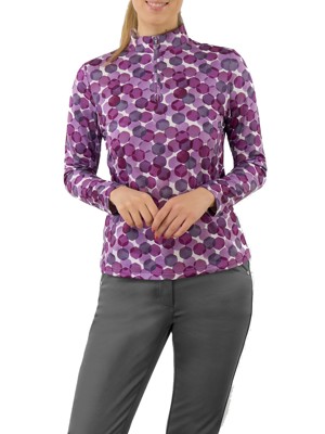 Pure Golf Ladies Arusha Long Sleeve Mid Layer - Berry Bokeh