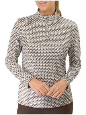 Pure Golf Ladies Arusha Long Sleeve Mid Layer - Espresso Martee-Ni