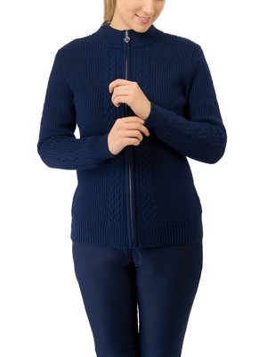 Pure Golf Ladies Sophia Elena Knit Lined Cardigan Pullover - Navy