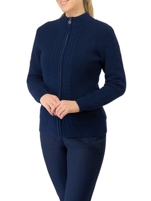 Pure Golf Ladies Sophia Elena Knit Lined Cardigan Pullover - Navy