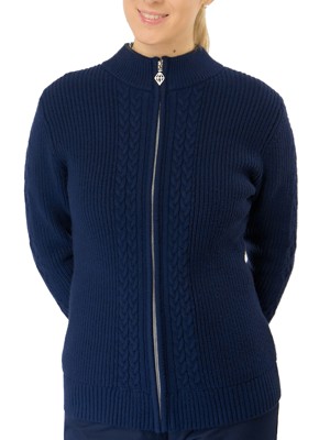 Pure Golf Ladies Sophia Elena Knit Lined Cardigan Pullover - Navy