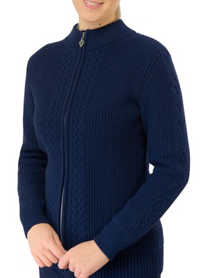 Pure Golf Ladies Sophia Elena Knit Lined Cardigan Pullover - Navy