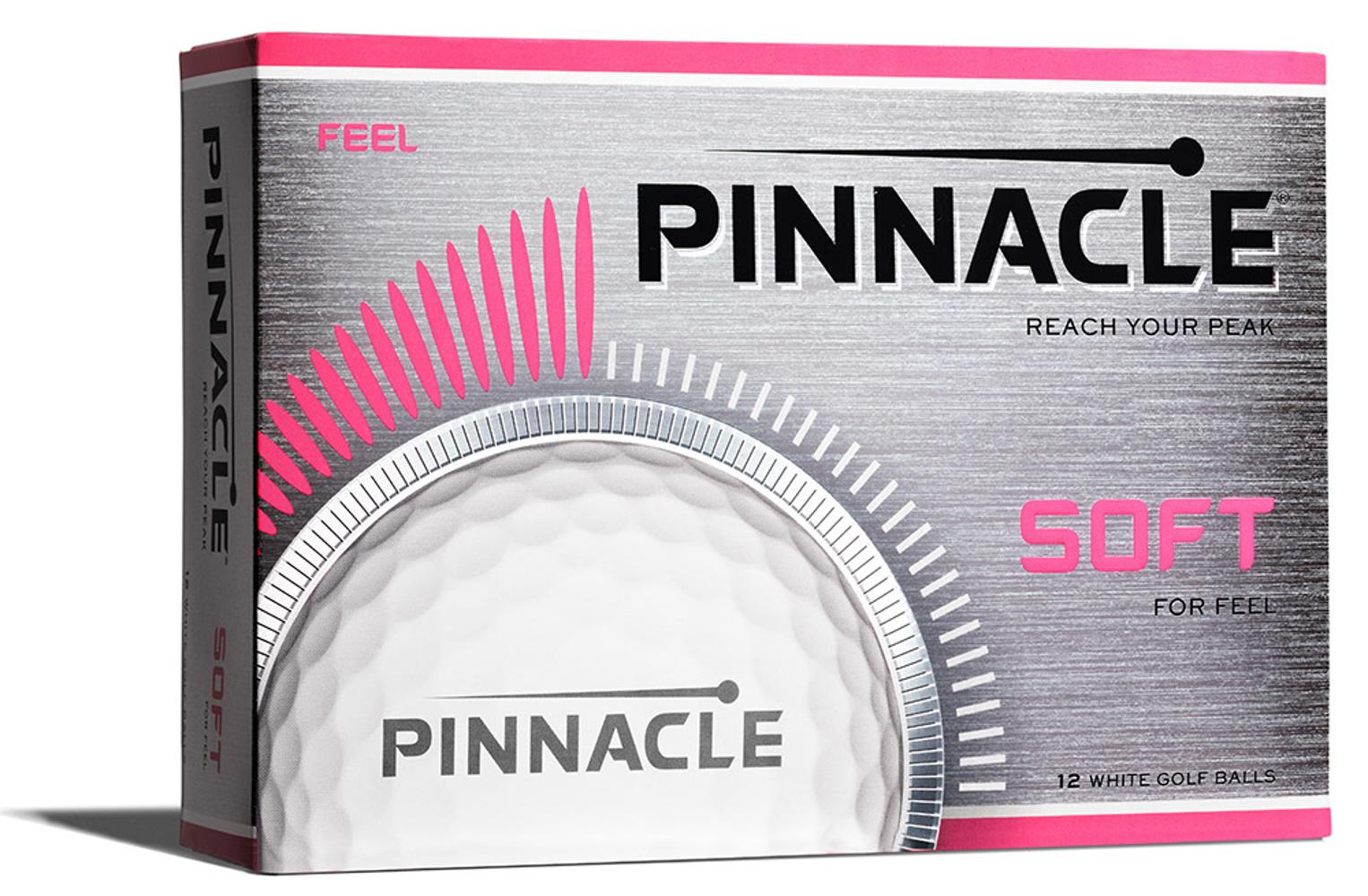 Pinnacle Ladies Soft Pink Text Golf Balls (12 Balls)