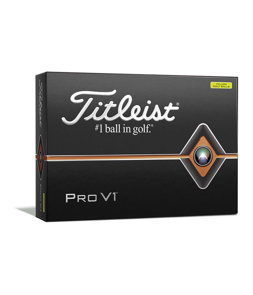 Titleist Pro V1 Yellow Golf Balls (12 Balls) 2019 - Golfonline