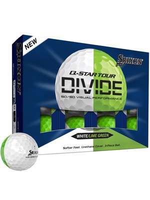 Srixon Q-Star Tour Divide 2 White/Lime Green Golf Balls (12 Balls)