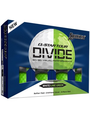 Srixon Q-Star Tour Divide 2 White/Lime Green Golf Balls (12 Balls)