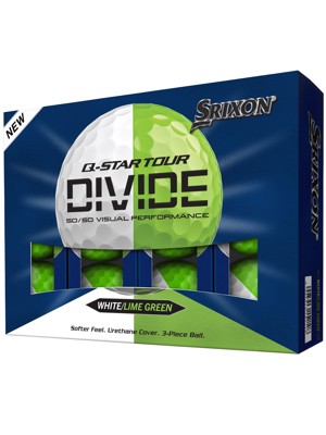 Srixon Q-Star Tour Divide 2 White/Lime Green Golf Balls (12 Balls)