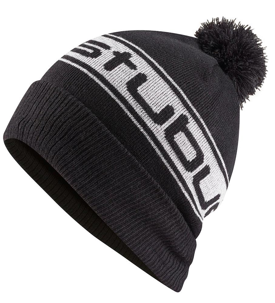 black and grey bobble hat