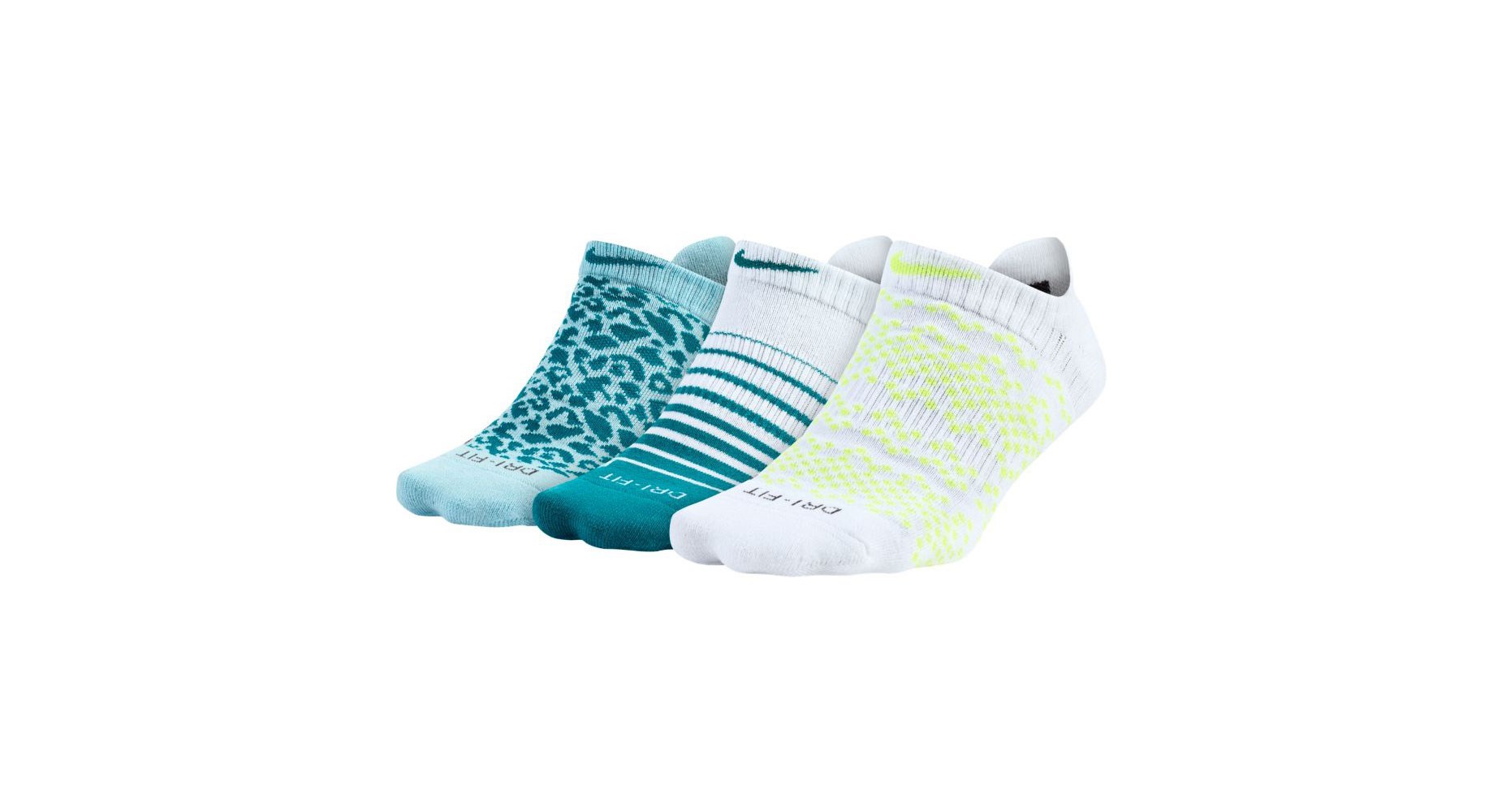 Nike Ladies DriFit Graphic No Show Socks (3 Pack)