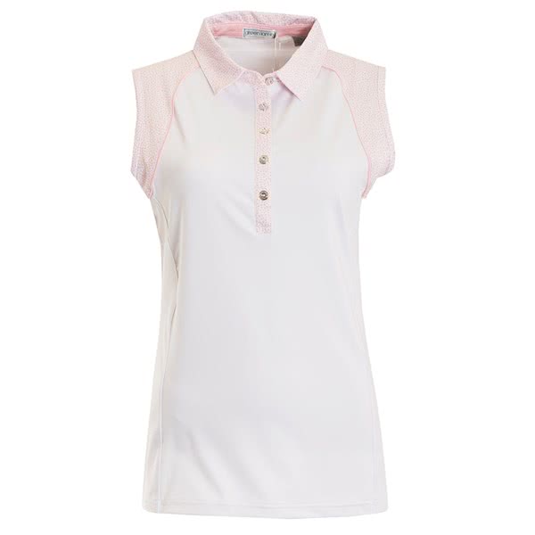 Green Lamb Ladies Piper Sleeveless Print Trim Polo Shirt - Golfonline