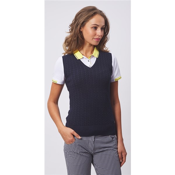 Green Lamb Ladies Georgette Cable Slipover Top