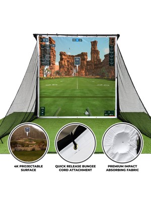 SimSpace Deluxe Practice Net 7.5ft Impact Screen With 20 Bungee Cords (2.4M x 2.5M)