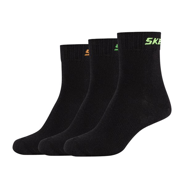 Skechers Junior Mesh Ventillation Crew Socks (3 Pairs) (Black)