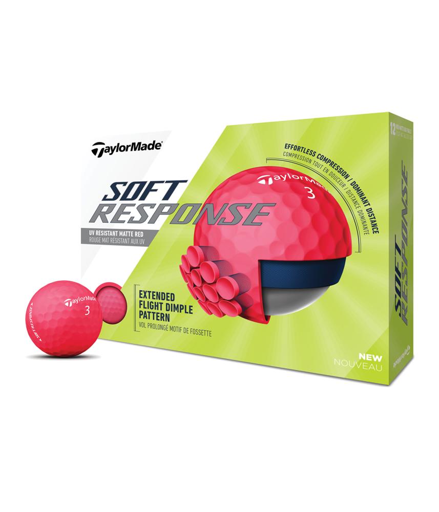 TaylorMade Soft Response Matt Red Golf Balls (12 Balls)