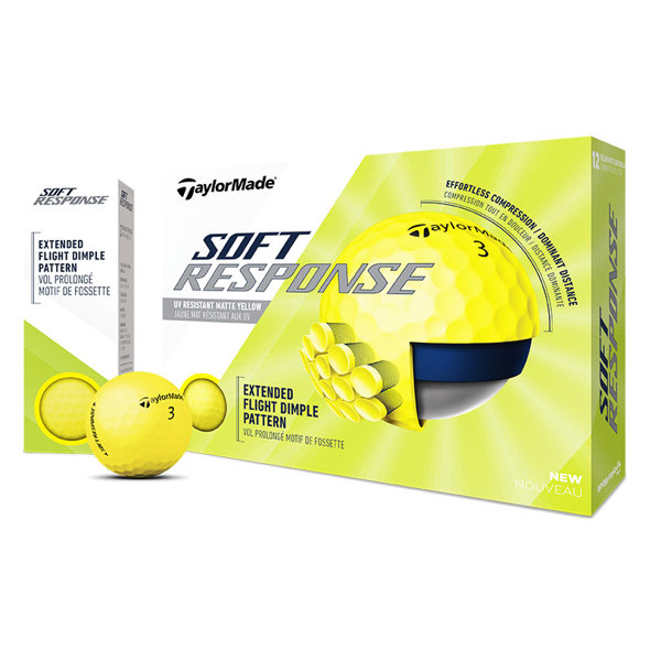TaylorMade Soft Response Matt Yellow Golf Balls (12 Balls)