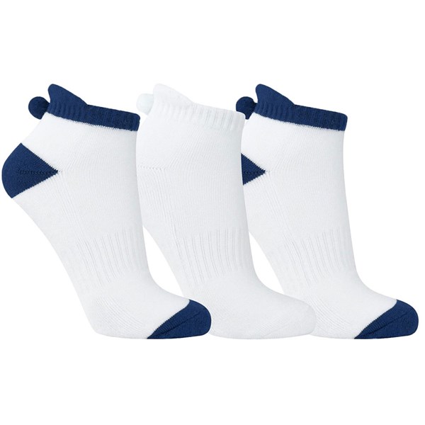 Ladies Cushioned Pom Pom Golf Socks (3 Pairs) - Golfonline