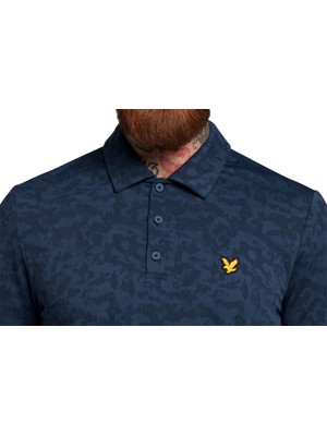 Lyle and Scott Mens Seafoam Jacquard Polo Shirt