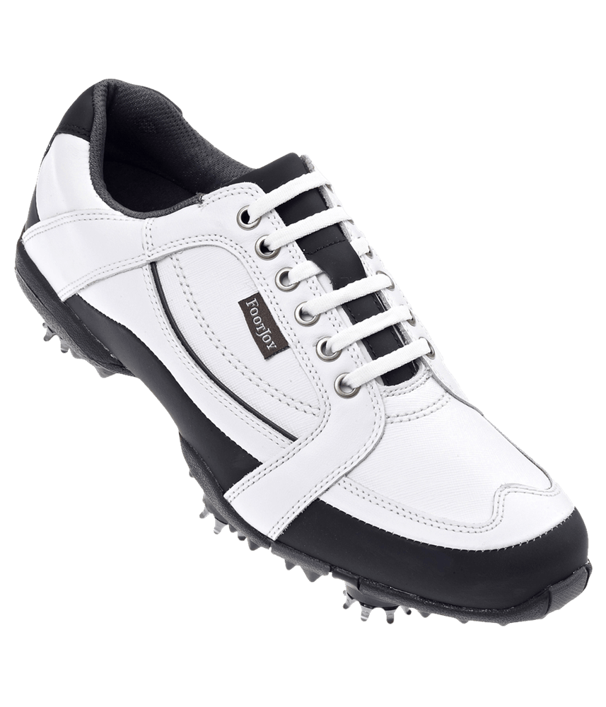 FootJoy Mens Street Golf Shoes (White/Black) - Golfonline