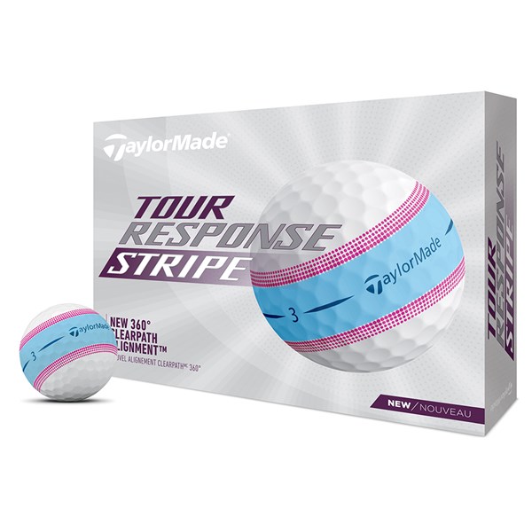 TaylorMade Tour Response Stripe Blue/Pink Golf Balls (12 Balls)