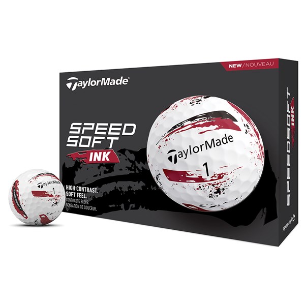 TaylorMade SpeedSoft INK Red Golf Balls (12 Balls)