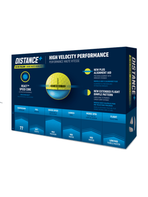 TaylorMade Distance Plus Yellow Golf Balls (12 Balls)